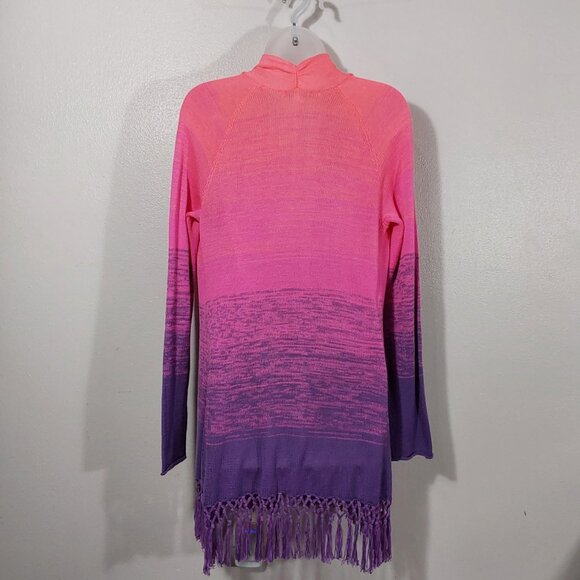 Lilly Pulitzer Tatum Marled Ombre Fringe Cardigan in Orchid Oasis- Good - Small - Picture 7 of 11